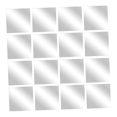 Produktbild: BESTonZON 16st Wandtattoo Spiegel Rahmenlose Spiegelfliesen Kleiner Spiegel Für Die Wand Wohnkultur Quadratischer Spiegel Dekor Acryl An Der Wand Montiert Handgemachte Kunst