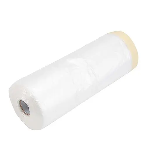 Produktbild: BESTonZON Abdeckfolie für Auto-sprühfarbe 1100 Mm X 30 M Schutzbänder Stark Dehnbar Lackabdeckung Weiß/khaki für Ecken