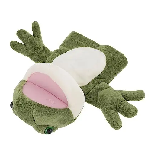 Produktbild: BESTonZON 1Stk Froschpuppe Stofftierpuppe Handpuppe Spielzeug Cartoon-Handpuppe interaktives Spielzeug Kinder Puppen Toys Rollenspiel Handpuppe tierisches Handpuppenspielzeug Plüsch Green
