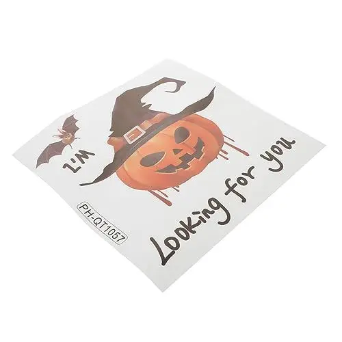 Produktbild: BESTonZON 1 Blatt Kürbis-Aufkleber halloween dekoration halloween-dekoration selbstklebender Aufkleber Halloween-Vinyl Wandtattoos Wohnzimmer Fensteraufkleber Peeling Applikationen die
