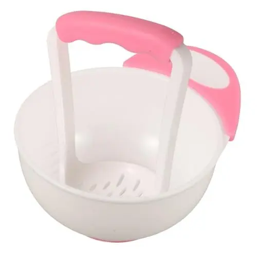 Produktbild: BESTonZON 1 Food Stampfer Schüssel playtime pink Kartoffelbrecher Babynahrungsmühle Handkartoffelstampfer -Obststampfer Küche Essen Schüssel der Lebensmittelmühle -Mahlschüssel Rosa