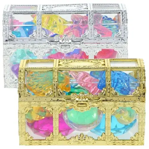 Produktbild: BESTonZON 1 Satz Diamant-Schatztruhe kinder schatzsuche kinder sandspielzeug sommer schwimmen Plastik Meerjungfrauenspielzeug kleine Spielsachen Badespielzeug für Meerjungfrauen Edelsteine