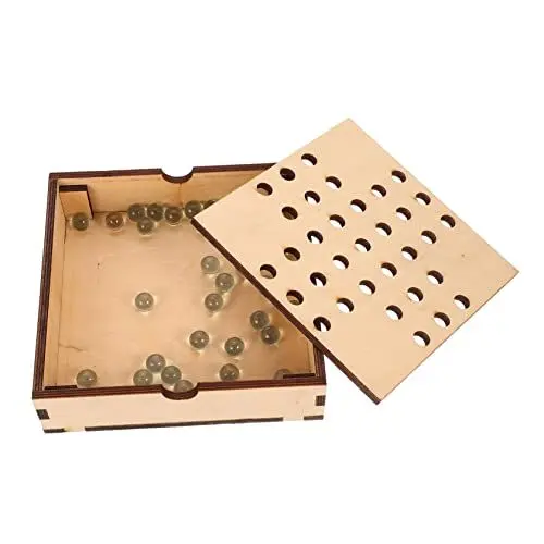 Produktbild: BESTonZON 1 Satz Einzelnes Edles Schach Brettspiele Spielzeug Chinesische Dame Tragbares Schachbrett Dame Brettspiel Dame Trainer Klassisches Brettspiel Tragbare Dame Holz