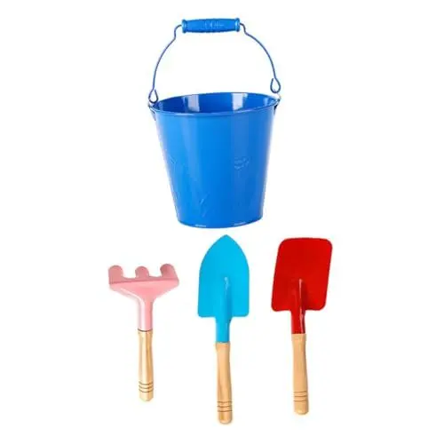 Produktbild: BESTonZON 1 Satz Gartengeräte Kind außen Schaufeln Mini-Gartenrechen Blumenpflanzeimer DREI gartenwerkzeuge Pflanzwerkzeug Mini-Gartenwerkzeug Hausgartenbedarf Cartoon-Gartenspielzeug Holz