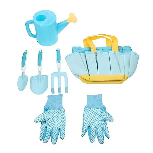 Produktbild: BESTonZON 1 Satz Gartenwerkzeug-Set Kinderanzug Kinderanzüge Mädchen Spielzeug giesskanne Kinder kindergiesßkanne Kindergartengeräte für Pflanzen Kinder Gartengeräte Schaufel pp Blue