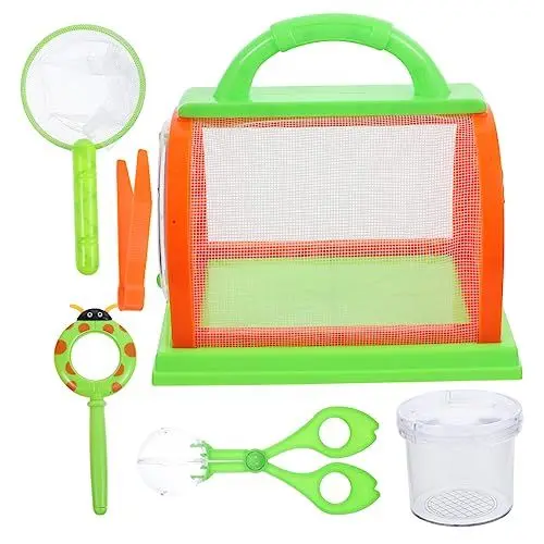 Produktbild: BESTonZON 1 Satz Insektenkäfig-beobachtungsbox Bug-kit Stamm Wissenschaft Fehlersucher Insektenfangset Raupe Insektensammlerhalter Beobachtungskäfig Outdoor-erkundungswerkzeug Netz Plastik