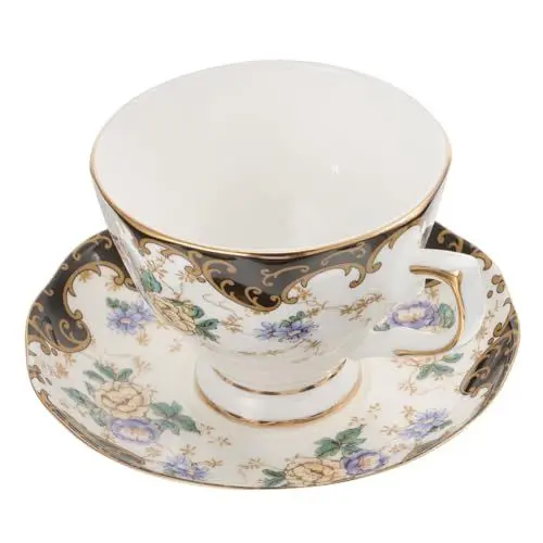 Produktbild: BESTonZON Porzellantassen-sets Keramik-kaffeetasse Teetasse Becher Untertasse Handgefertigt Bone China