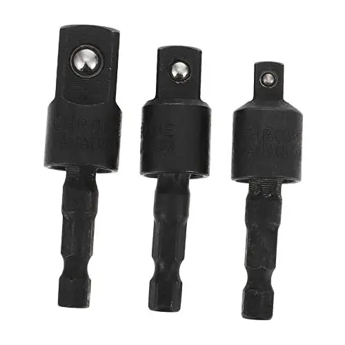 Produktbild: BESTonZON 1 Satz Lauben Drehbarer Adapter Aus Metall Adapter Für Bohrbuchsen Bohreradapter Aus Metall Ratsche Zaunpfosten Halterungen Treiber Quadratischer Kopf Chrom