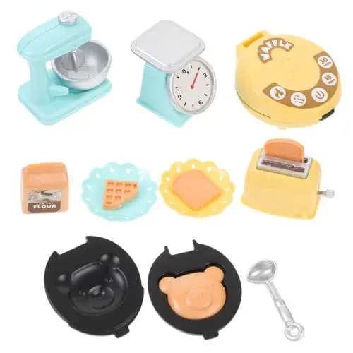 Produktbild: BESTonZON 1 Satz Miniküche Mini-schneebesen-Modelle Küchenzubehör Für Puppenstuben Mini-brotbackautomat Puppenhausmischer Simulation Backmodelle Puppenhauswaage Plastik Küchenwaren