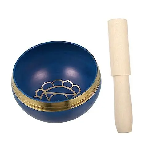 Produktbild: BESTonZON 1 Satz Nepal Klangschale Meditationsschale Halter Für Weihrauchbrenner Yoga-resonanzschalen Altarschalen Klangschalen-meditation Klangbad Schalen Tibetische Heilschalen Kupfer Blue