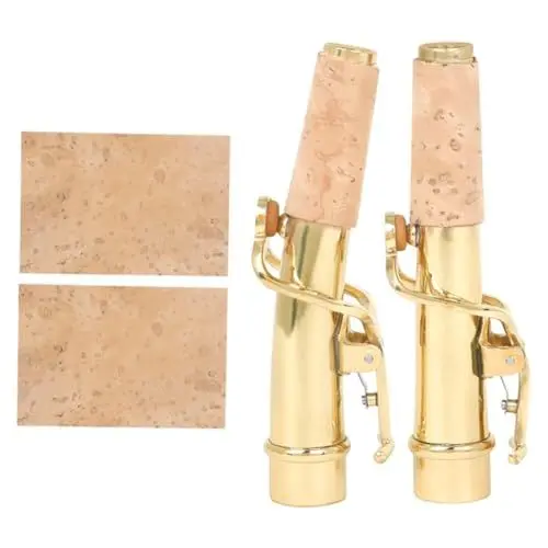 Produktbild: BESTonZON Saxophonhals-ersatzsatz Sopransaxophon Gebogener Gerader Hals Mit Korkplatten
