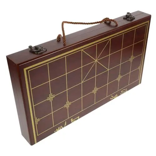 Produktbild: BESTonZON 1 Satz Schachkasten Schachmatte Reisespiel Chinesisches Schach Chinesische Dame Schachbrett Schachspielzeug Aus Holz Kinderspielzeug Aus Holz Reiseschach Hölzern Light Brown