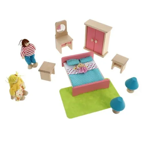 Produktbild: BESTonZON 1 Satz Spielhaus Spielzeug Kinderspielzeug interaktives Spielzeug Schlafzimmer Spielzeug Miniatur-Hausmöbel Spielzeuge Spielset aus Holz Spielhaus-Requisite Lernspielzeug hölzern