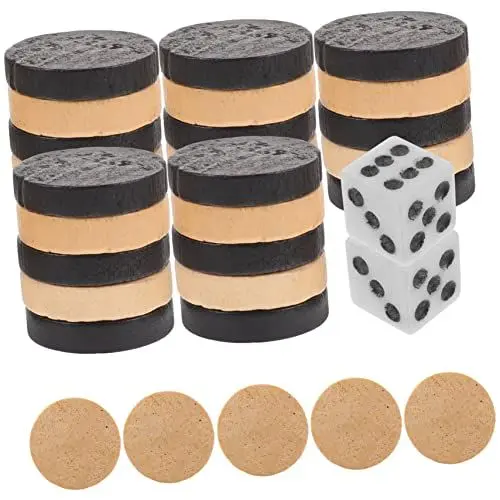 Produktbild: BESTonZON 1 Satz Stücke Schachfiguren Backgammon Fußballkarten Reisebrettspiele Chips Chinesische Dame Brettspiel Mit Murmeln Brettspielchips Chinesisches Schach Baggamonbrett Holz