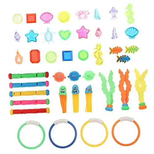 Produktbild: BESTonZON 1 Satz Tauchspielzeug Kinderschwimmbad Gehirnspielzeug Tauchringe Für Pool Für Kinder Tauchfischspielzeug Schwimmendes Tauchbeckenspielzeug Tauchstöcke Schwimmbad Spielzeug Plastik