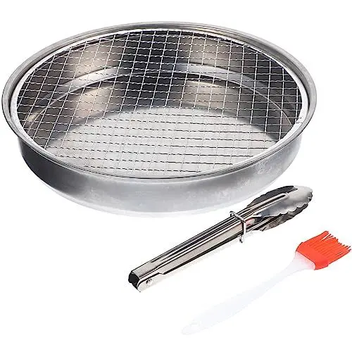 Produktbild: BESTonZON 1satz Reusable Grill Set Tragbarer Grill Für BBQ Im Freien Für Camping Und Picknick Edelstahl-Rahmen Wiederverwendbar-holzkohlegrill Leicht Platzsparend