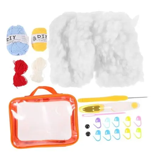 Produktbild: BESTonZON 1 Satz Wollmaterialpaket Häkelset Für Anfänger Häkel-starter-kit Häkeltier-kit Diy-häkelset Häkelsets Für Erwachsene Diy Gehäkelter Pinguin Kawaii Häkeln Häkelnadel Spielzeug Garn