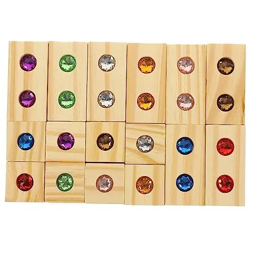 Produktbild: BESTonZON 1 Set Holz Regenbogen Blöcke Stapelblöcke Regenbogen Edelstein Würfel Lernspielzeug Montessori Stapelspielzeug Regenbogen Sinnesspielzeug Konstruktion Kinderspielzeug Stapelwürfel