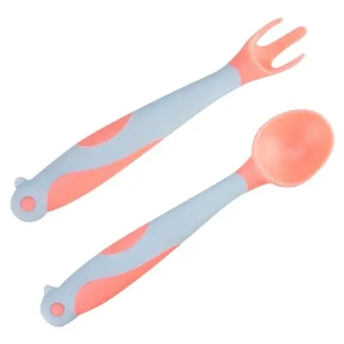 Produktbild: BESTonZON 1 Set Löffel Und Geschirr Für Kinder Flexibler Löffel Und Babylöffel Und Babyfütterungswerkzeug Babygeschirr Babygabel Löffel Babygabeln Rosa