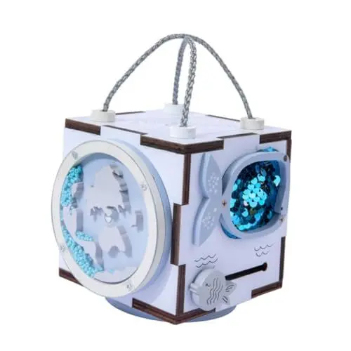 Produktbild: BESTonZON 1stk Besetzter Block Vorschulmaterialien Spielzeug Kartenspielzeug Aus Perlen Beschäftigter Aktivitätswürfel Babyspielzeug Beschäftigtes Würfelspielzeug Kindermotor Hölzern Blue
