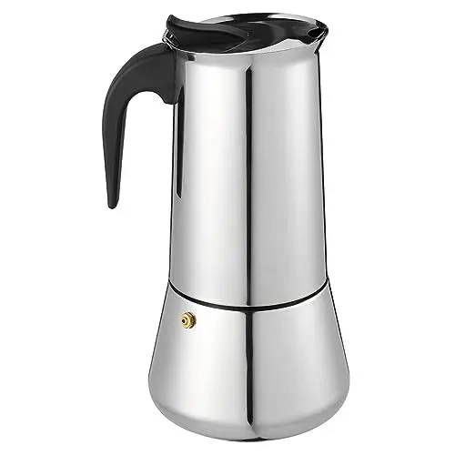 Produktbild: BESTonZON 1stk Mokkakanne Aus Edelstahl Espressokannen Für Den Herd Espressokocher Edelstahl 4 Tassen Induktionstopf Kaffeemaschine Herd Espresso Rostfreier Stahl Konzentrieren Italien