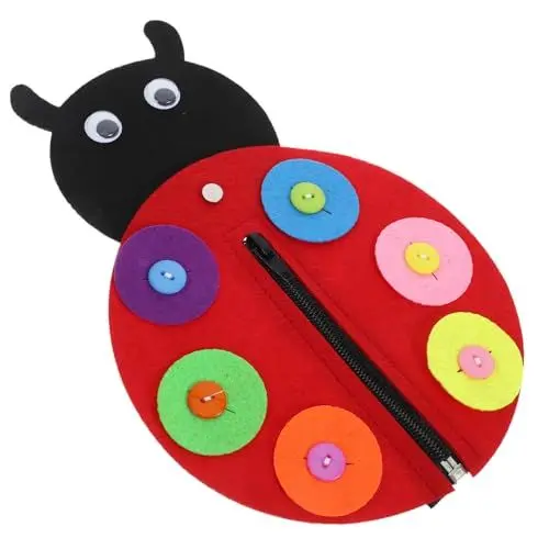 Produktbild: BESTonZON 1stk Spielzeug Aus Filz Lernspielzeug Wand Makramee Spielzeug Mit Reißverschluss Wohnkultur Unterrichtsmaterial Für Den Kindergarten Kidcraft-spielset Puzzle Marienkäfer Kleinkind