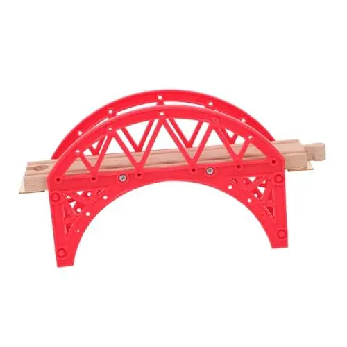 Produktbild: BESTonZON 1stk Zugszene Spielzeug Zugbrücke Eisenbahn Kinder-Track-spielset Mini-züge Kleinkind-eisenbahnspielzeug Zubehör Für Spielzeugeisenbahnen Kinder Trainieren Spielzeug Rot Hölzern