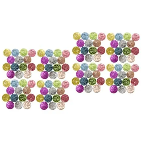 Produktbild: BESTonZON 200 STK Farbige Glücksmünzen Piratenmünze Gem Andenken Münzen Alte Piratenmünzen Spielzeug Piratenschiff Party-Spiel Bulk-Spielzeug Für Kinder Spielgeld Kleidung Plastik Bilden