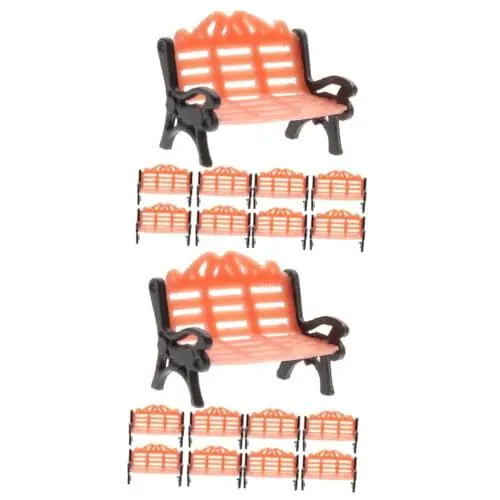 Produktbild: BESTonZON 20 STK Parkstuhl Modell Outdoor- Märchenbank Miniaturmöbel Miniaturen Mini-möbelmodelle Winzige Möbel Feenhaftes Spielzeug Mini-gartenbank Miniatur-Couch Outdoor-möbel Plastik