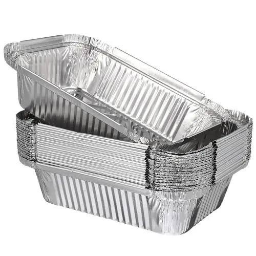 Produktbild: BESTonZON 20 Stück Einweg-Folienschalen – Aluminiumfolienschalen Zum Grillen Kochen Backen Grillen Braten – Fassungsvermögen 700 Ml – Silber (18 X 12 5 X 5 5 Cm)