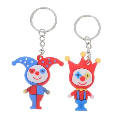 Produktbild: BESTonZON 2St Clown-Puppen-Schlüsselanhänger Clown-Schlüsselanhänger-Spielzeug Narren-Schlüsselanhänger Clown Schlüsselanhänger Cartoon Schlüsselanhänger Clown-Schlüsseldekore süßer Clown