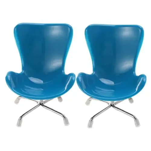Produktbild: BESTonZON 2St Computerstuhl für Haustiere Mini-Zubehör Zubehör für Bürostühle Kleiner Sessel Dekoration Schlafzimmer filges Desktop-Ornament puppenhaus Dekoration Requisiten Plastik Blue