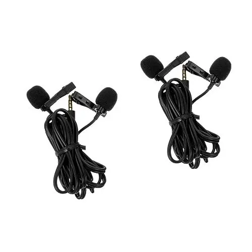 Produktbild: BESTonZON 2St Lavalier-Mikrofon tragbares Mikrofon Vortragsmikrofon Aufnahme mikrofon Handy mikrofon kleines Reversmikrofon Mikrofon für Interviewaufzeichnung aufsteckbar Video Tablette PVC
