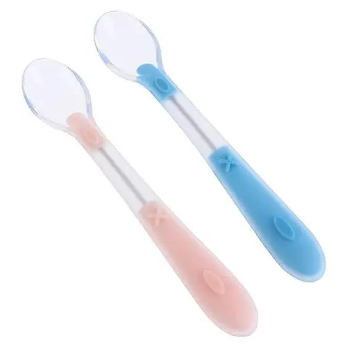 Produktbild: BESTonZON 2St Löffel aus Silikon Babylöffel zum Füttern Kleinkindbesteck Essgabeln für Babys Babybesteck kindergeschirrsets kinderbesteck Löffel für Babys Babylöffel Kieselgel Blue