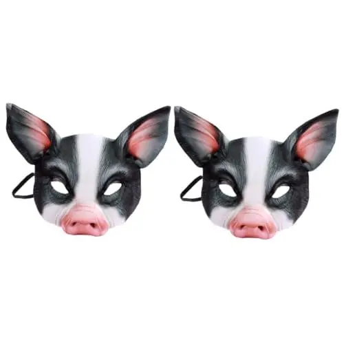 Produktbild: BESTonZON 2St Maskerade-Maske gruseliges Halloween-Maskerade halloween kostüm halloween costume Kinderkleider schwarzes Oberteil Partymaske tierische Maske Leicht Requisiten vorgeben
