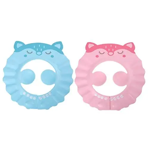 Produktbild: BESTonZON 2St -Shampoo-Kappe Visier für Babywanne Shampoo für Kinder Babymütze badezubehör kinder schwimmkappe für kinder Duschhüte für Kinder Shampoo-Mützen für Kleinkinder Eva Blue