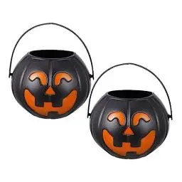 Produktbild: BESTonZON 2St Süßigkeitenbehälter für Halloween Halloween-Dekoration Halloween Dekoration Plastik Halloween-Snack-Eimer Keksbehälter zum Verschenken Spielzeuge Geschenkbehälter Kürbis Kind