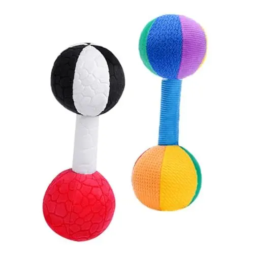 Produktbild: ibasenice 2st Trainingsspielzeug Für Babys Lernspielzeug Für Babys -fitnessspielzeug Entwicklungsförderndes Sensorisches Spielzeug Babyrassel Beißspielzeug Weihnachten Stoff Hantel Kind