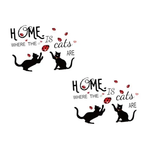Produktbild: BESTonZON 2 Blätter Aufkleber Tierische Tapete Wohnkultur Wandbild Tapete Kinderzimmer Dekor Silhouette-katze-wandklammern Katzenfenster Wandzubehör Pvc Abnehmbar Netzteil