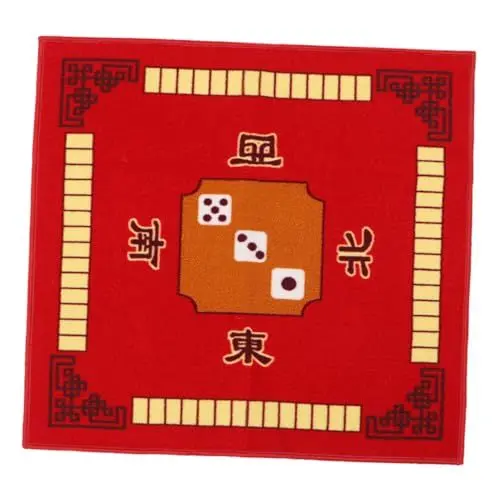 Produktbild: BESTonZON 2 STK Mahjong-Matte Tischplatte Karte Matte Mah Jongg Tischdecke Paigow Tischset Mahjongg-zubehör Spiel rutschfeste Matte Mah Jongg Kartentisch Abdeckung Tischtuch Stumm Poker Rot