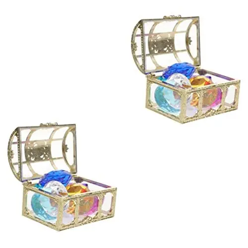 Produktbild: BESTonZON 2 Sätze Diamant-Schatztruhe kinder schatzsuche schwimmspielzeug kinder Schwimmbad Spielzeug Piraten-Tauchspielzeug Vase Kinderspielzeug Schatzkiste für Kinder Requisiten für Foto