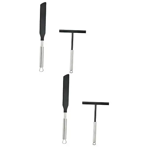 Produktbild: BESTonZON 2 Sätze Sahnespatel Craper-maker-pfanne Crêpe-butterverteiler Zubehör Für Crêpe-maker Fondant-spatel Crêpe-verteiler-kit Kreppverteiler in T-form Kelle Rostfreier Stahl Perri Mini