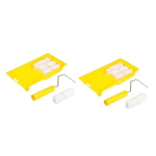 Produktbild: BESTonZON 2 Sätze Walzenbürste Mini-farbroller-kit Walzennoppen Streichen Malen Reinigungskit Mini-werkzeuge Ausziehbarer Pinsel Farbkantenwalze Trimmer Plastik Schwamm