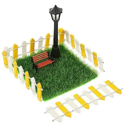 Produktbild: BESTonZON 2sätze Miniatur Gartenmöbel Set Mit Straßenlaternen Und Parkbänken Teiliges Zubehör Für Kreative Im Miniaturgarten