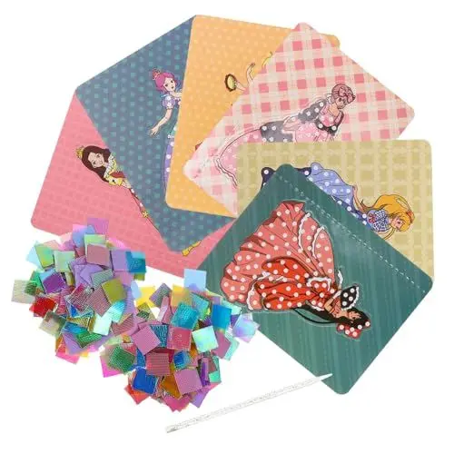 Produktbild: BESTonZON 2 Sets Und Zeichenspielzeug Kunst Punktionsmalerei Set DIY Sticharbeit Punktionsmalerei Spielzeug Kunst Handarbeitswerkzeug Puzzle Punktionsmalerei Für Kinder Bastelset Für