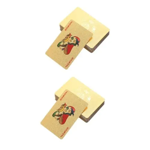 Produktbild: BESTonZON 2 Stück 1 Kartenspielen Spielkarte zur Unterhaltung Pokerchips Kunststoff Canasta-Karten waschbare pokerkarten Poker-Spielkarte Party-Spielkarte verdicken Spiel Requisiten PVC