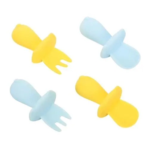 Produktbild: BESTonZON 4-teiliges Baby- - Und Löffel-set Weiches Essbesteck Aus Silikon Leicht Zu Greifen Für Kleinkinder Sicher Für Das Zahnfleisch Des Babys Spülmaschinenfest