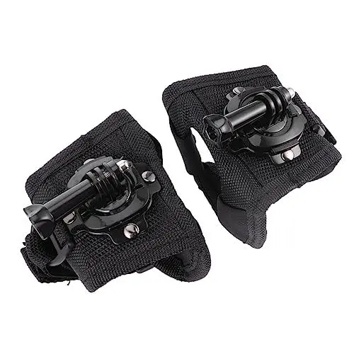 Produktbild: BESTonZON 2 Stück 360 Zubehör 360 Grad drehbare Handgelenk Handschuhe mit Outdoor-Zubehör Kamera im Freien uhrenarmbänder Kamera Zubehör Berghund Armband Halterung Plastik