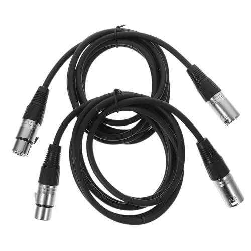 Produktbild: BESTonZON 2 Stück 3 Symmetrisches Mikrofonkabel Lautsprecherkabel Adapter Audio-klinkenkabel Signal-patchkabel Lautsprecher-audiokabel Gerätekonverterkabel Audiokonverter Zinklegierung Black
