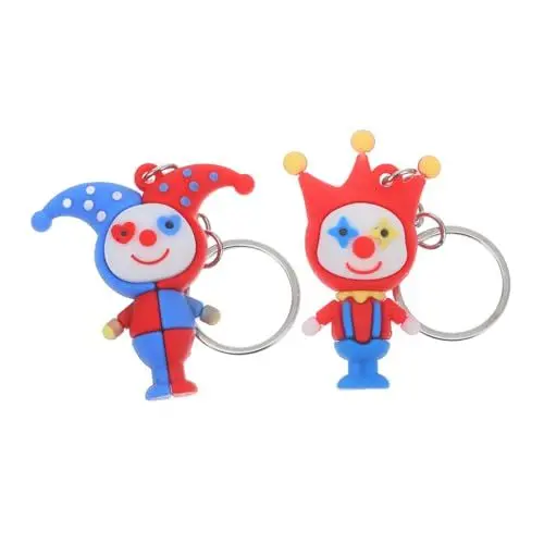 Produktbild: BESTonZON 2 Stück Clown Puppen Schlüsselanhänger Clown Schlüsselanhänger Spielzeugtaschenanhänger Zirkus Schlüsselanhänger Handtaschenanhänger Schlüsselanhänger Autoschlüssel